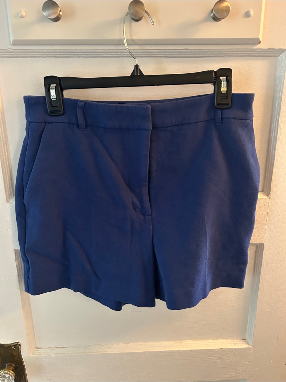 Express High-Waist Tailored Shorts in Blue